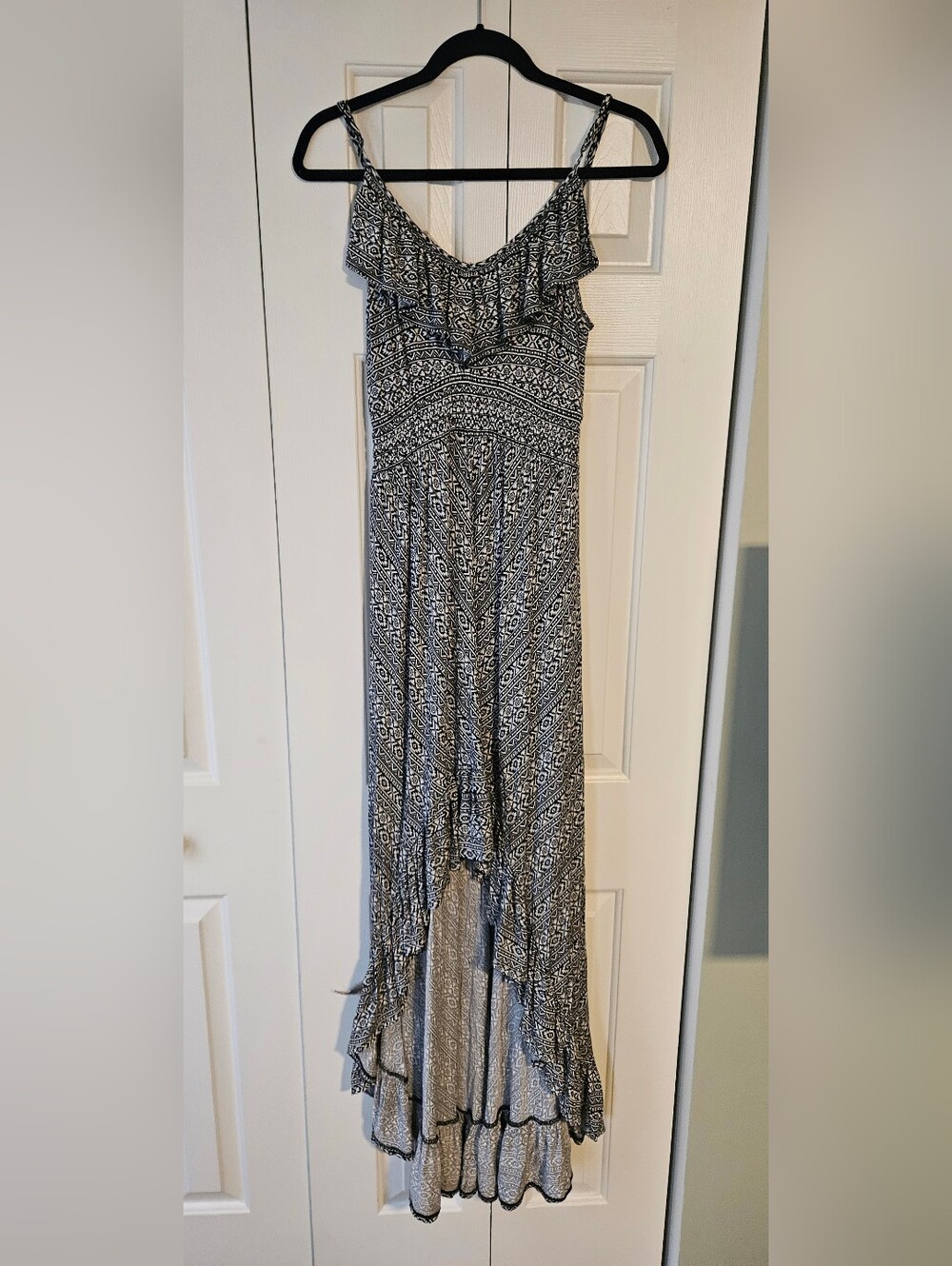 Express Black and White Printed High-Low Dress